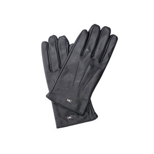 Tommy Hilfiger pánské černé kožené rukavice - L-XL (BDS)